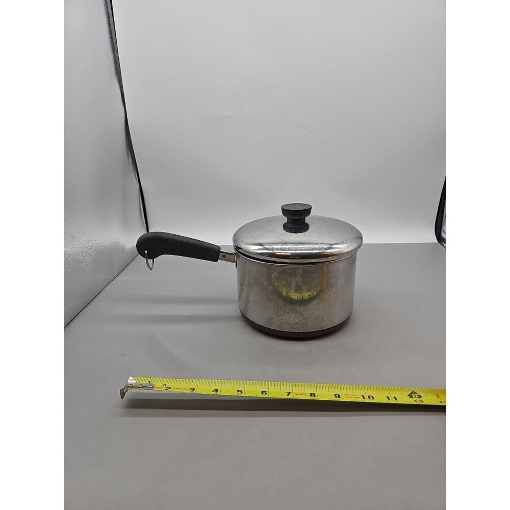 3 Quart Revere Ware SS Copper Clad Bottom‎ Sauce Pan w/Lid